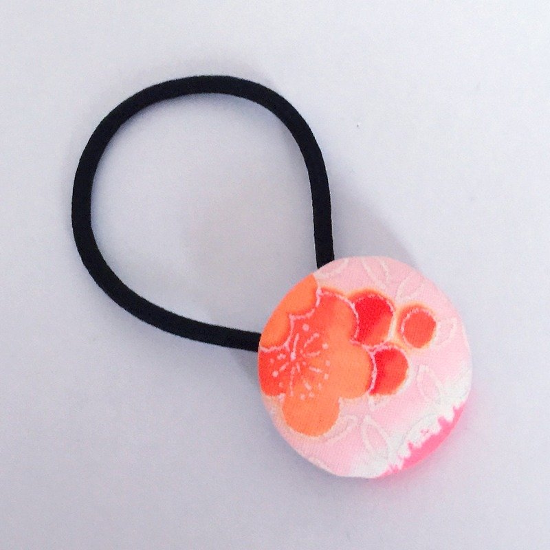 Hair elastic with Japanese Traditional Pattern, Kimono (Small) - Hair Accessories - Other Materials Pink