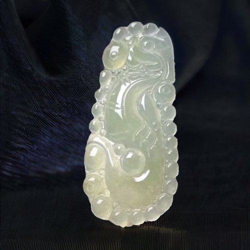 瓔珞翡翠 冰種翡翠懷古龍牌項鍊 | 天然緬甸玉翡翠A貨 | 送禮