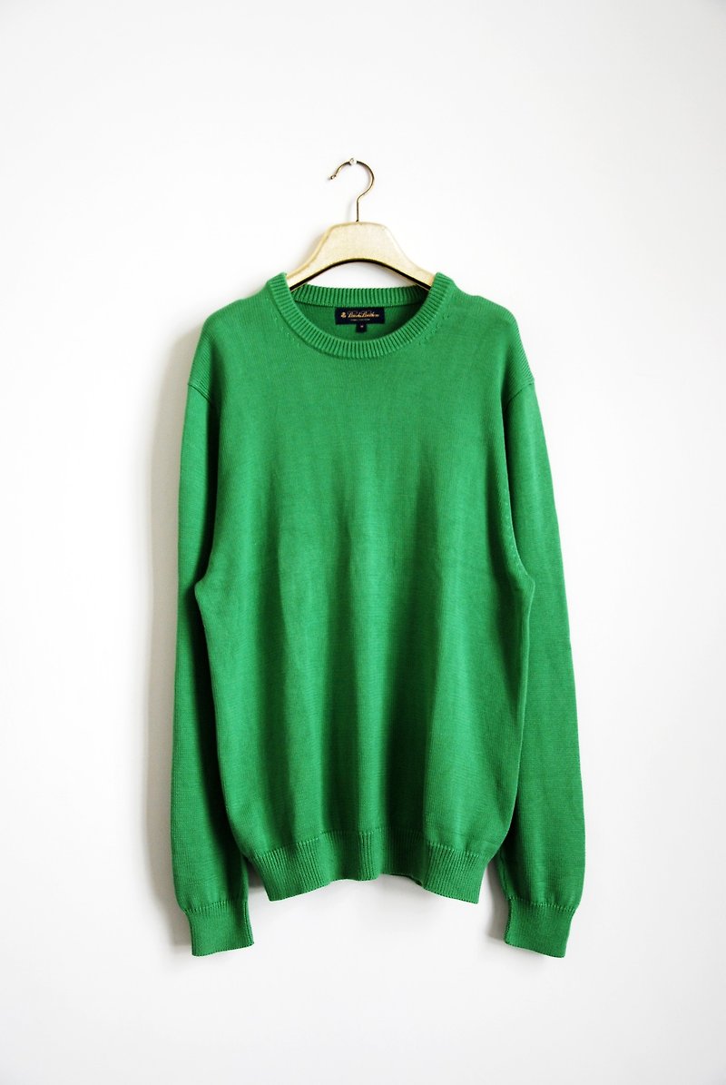 南瓜Vintage。古著素綠毛衣 - 女毛衣/針織衫 - 其他材質 