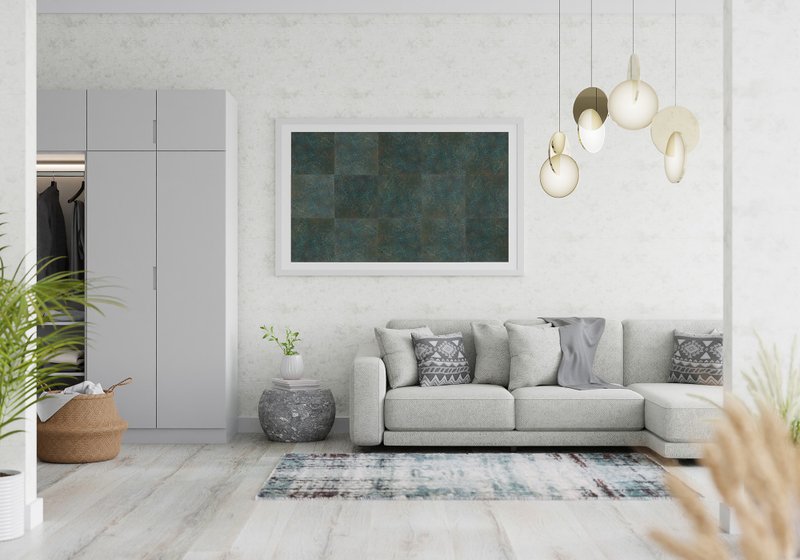 黃銅牆面拼貼/壁畫/壁貼/玄關掛畫/居家裝潢【9003斑紋藍棕】 - 壁貼/牆壁裝飾 - 銅/黃銅 多色