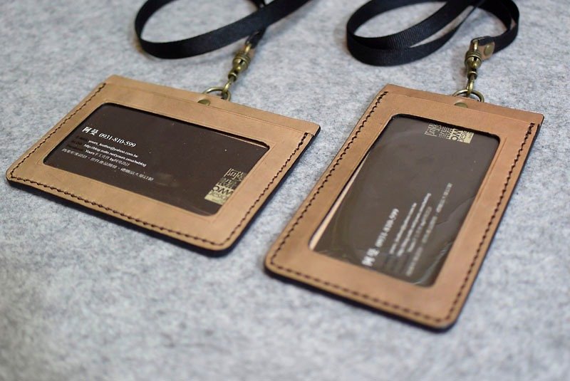 YOURS Straight / Horizontal ID Folder Log Monochrome - ID & Badge Holders - Genuine Leather 