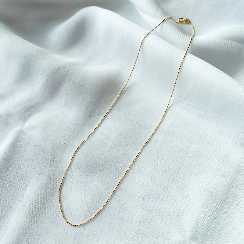 Faceted Metal 18K Gold Clavicle Thin Chain Gold Necklace Stacked Nude Chain Nude Necklace - Necklaces - Gemstone Gold