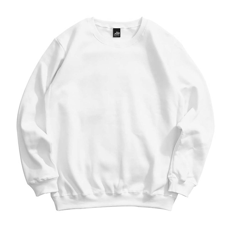 Plain Long Sleeve College T-Shirt - 4 Colors - เสื้อฮู้ด - ผ้าฝ้าย/ผ้าลินิน ขาว