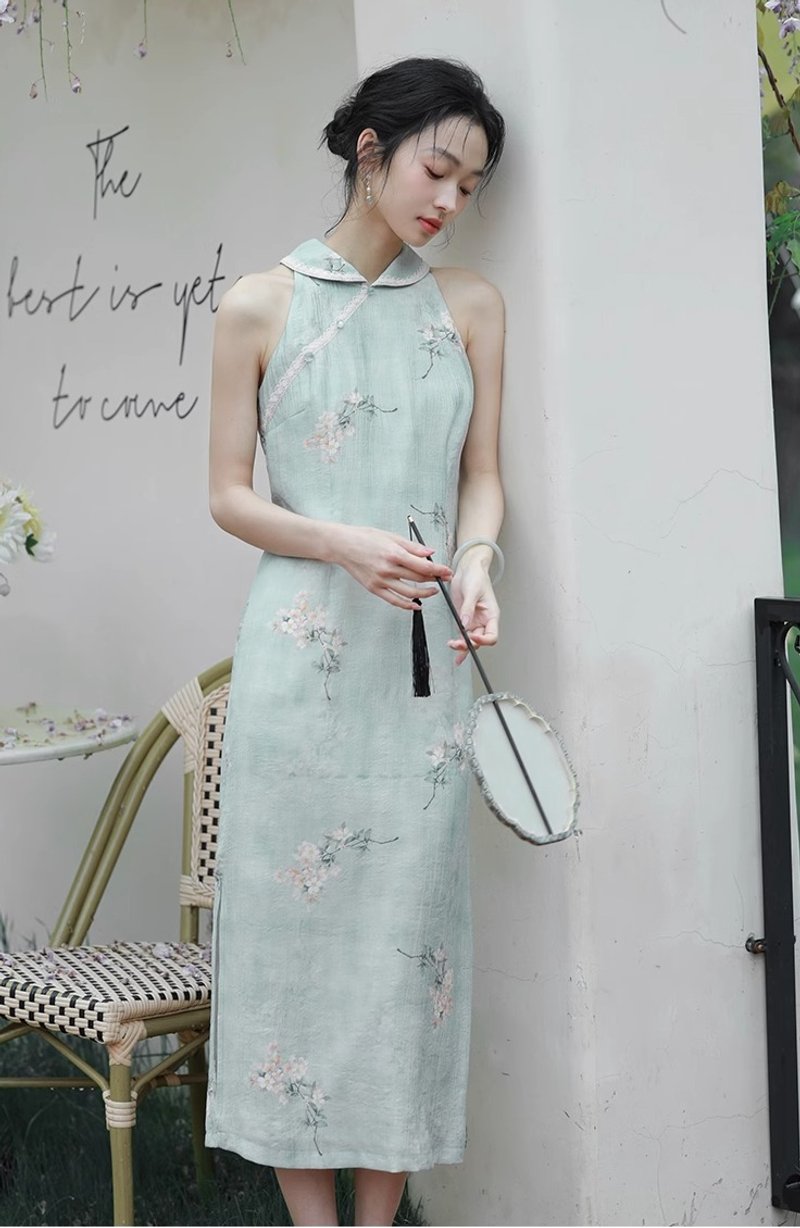 Chunshanyu New Chinese Retro Improved Cheongsam - One Piece Dresses - Other Materials Green