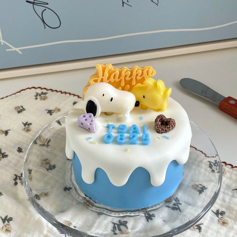 【ケーキシリーズ】スヌーピーと親友 4インチケーキキャンドル 誕生日プレゼント - キャンドル・燭台 - 蝋 