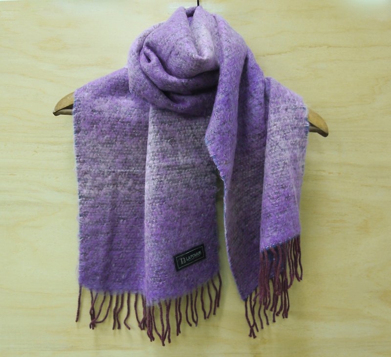 FOAK vintage La Pomme beautiful blue purple gradient scarf - Scarves - Wool Blue