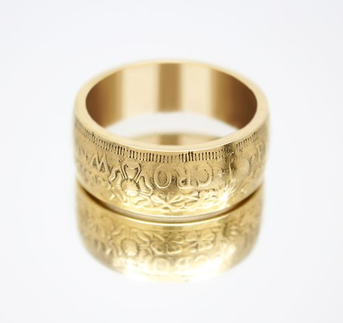CoinsRingsUkraine Gold Coin Ring Great Britain 1 crown 1931 (replica) 18k gold plated ring