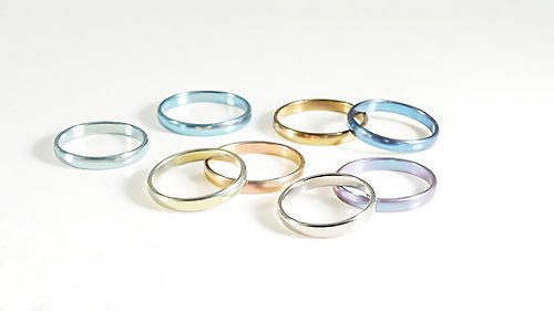 鈦坦維克 Titanvek鈦合金戒指,素面拋光3mm,多色系,新品上市優惠價