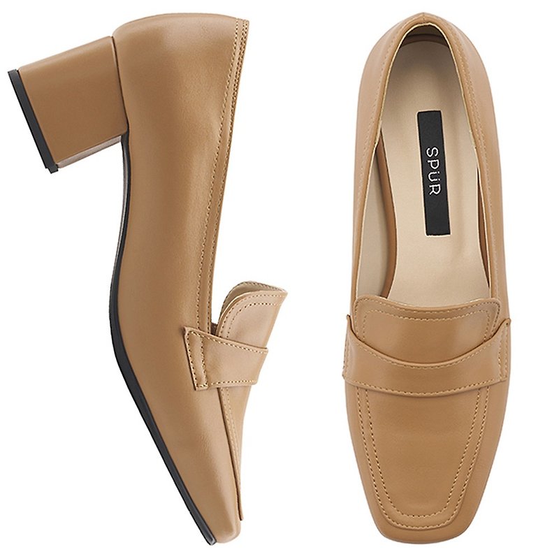 PRE-ORDER SPUR stitch heel loafer PA8005 CAMEL - Women's Leather Shoes - Other Materials 
