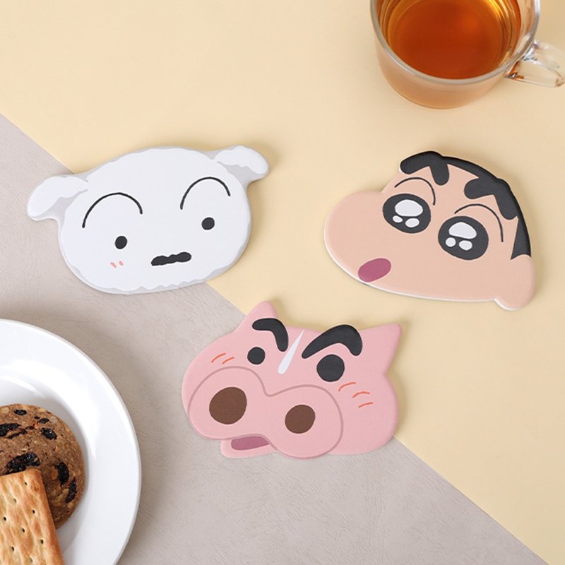 蠟筆小新陶瓷吸水墊-造型杯墊 - 杯墊 - 其他材質 多色