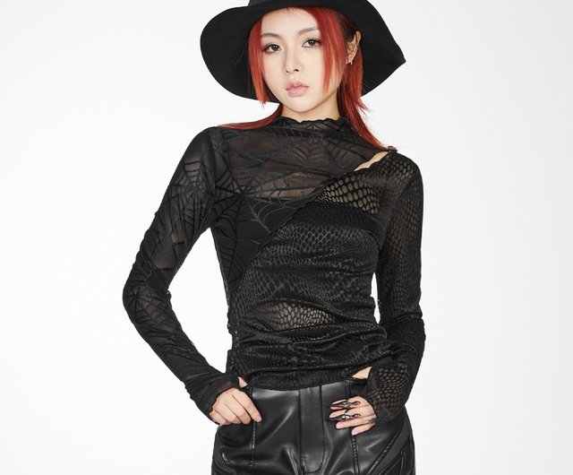 オッズクローチェ/ワンピース/ベスト/蜘蛛の巣デザイン/ダブルジップ//ゴシック the rougue witch's -ozz croce 2018 AW- / OZZON JAPAN