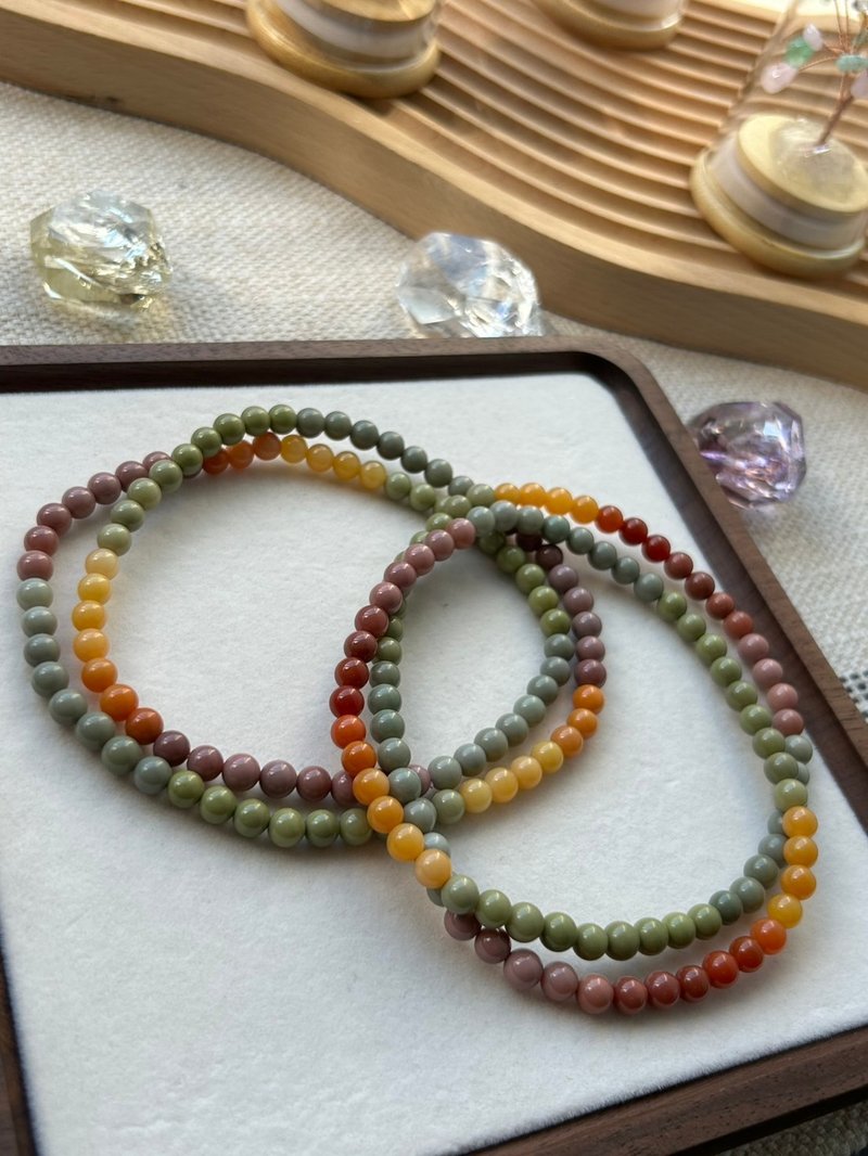 華光-藏晶閣 |  糖果阿拉善-Alashan Agate | 對應全脈輪 - 手鍊/手環 - 石頭 