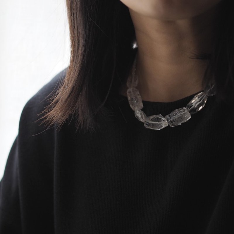 Necklace項鍊:  The Jewell East Necklace  - N066 - Crystal, Quartz, Glass bead, 925 Sterling silver clasp, made to order, gift, handmade 水晶，石英石，玻璃，珠子，捷克，純銀釦夾，限量手工，訂製，禮物 - 項鍊 - 寶石 透明