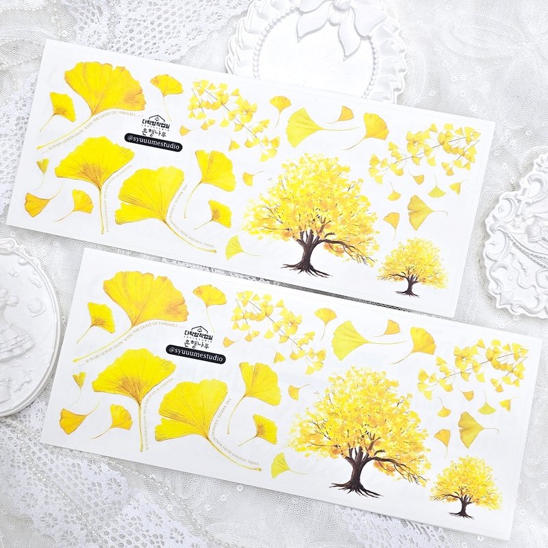 :Ginkgo: Matte Transparent sticker - 貼紙 - 其他材質 