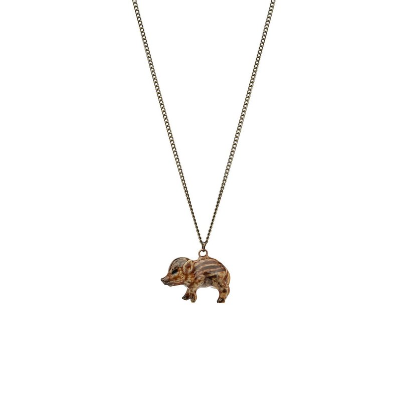 AndMary 手繪瓷項鍊-小豬 禮盒裝 Baby Boar Necklace - 項鍊 - 瓷 