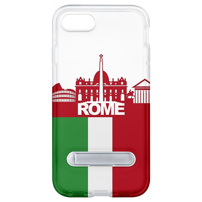 Roman style hidden magnet holder iPhone X 8 7 6 plus mobile phone case - Phone Cases - Plastic White