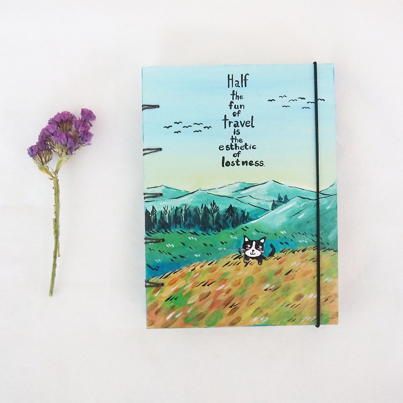 Kitty cat escapes the world.,Notebook Handmadenotebook Diary 筆記本 - 筆記本/手帳 - 紙 橘色
