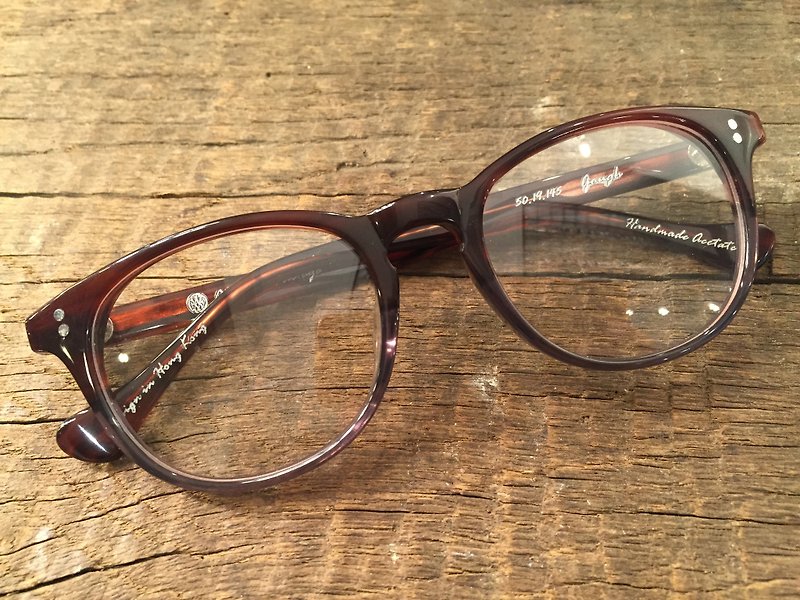 Absolute Vintage - 歌賦街(Gough Street) 梨型幼框板材眼鏡 - Brown & Gray 啡灰色 - 眼鏡/眼鏡框 - 塑膠 