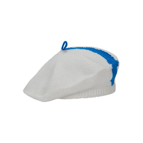 悉心界 貝雷帽【ISW】針織撞色貝雷帽-白色 (兩色可選) 造型帽