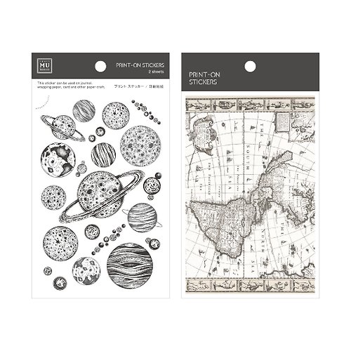 MU 【Print-On Stickers 轉印貼紙】no.56-天文地理 | 復古系列