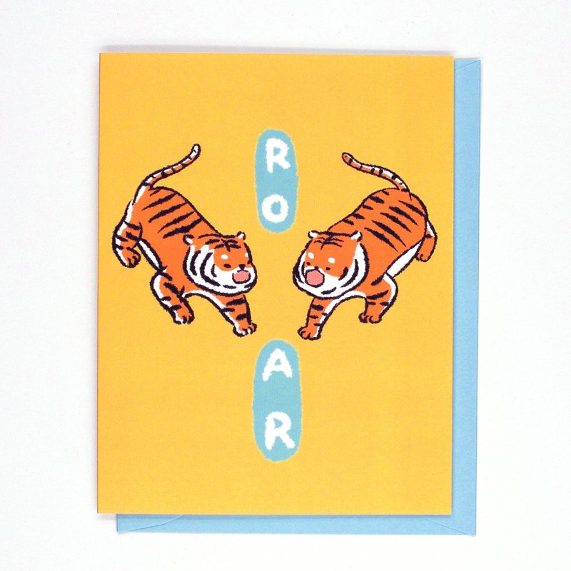 ROAR Tiger Themed - Greeting Card - 卡片/明信片 - 紙 橘色