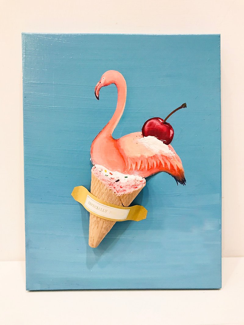 [Alice Acrylic Painting Series] Flamingo Ice Cream Course - Illustration, Painting & Calligraphy - Other Materials 