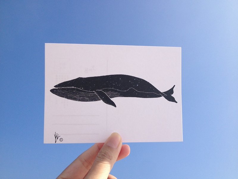 Animals / fin whales / painted / card postcard - Cards & Postcards - Paper 