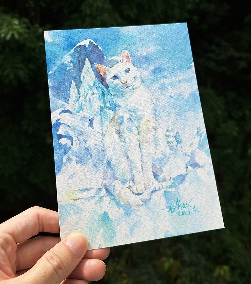 水彩原畫【雪之絨】 - 掛牆畫/海報 - 紙 藍色