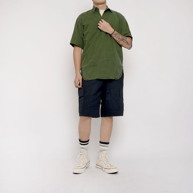 瑞典公發軍襯衫(綠) / Vintage 古著 / 歐洲軍裝 - 男襯衫/休閒襯衫 - 棉．麻 綠色