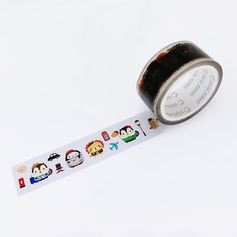 Squly & Friends Decoration Tape (Pink Sakura) | Notebook Deco/Masking Tape - Washi Tape - Acrylic Transparent