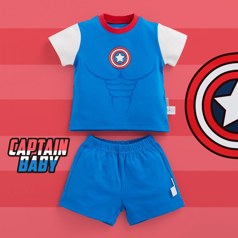 OMYMONSTER Captain Baby Set - Onesies - Cotton & Hemp Blue