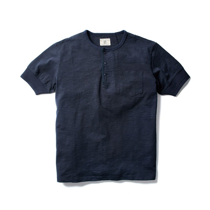 Bamboo Henley(S) - 黑 Black - 男 T 恤 - 棉．麻 