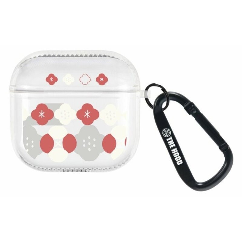 【預購】印花樂 AirPods防摔保護殼(附扣環)/玻璃海棠12號/春梅紅 - AirPods/耳機保護套 - 其他材質 透明