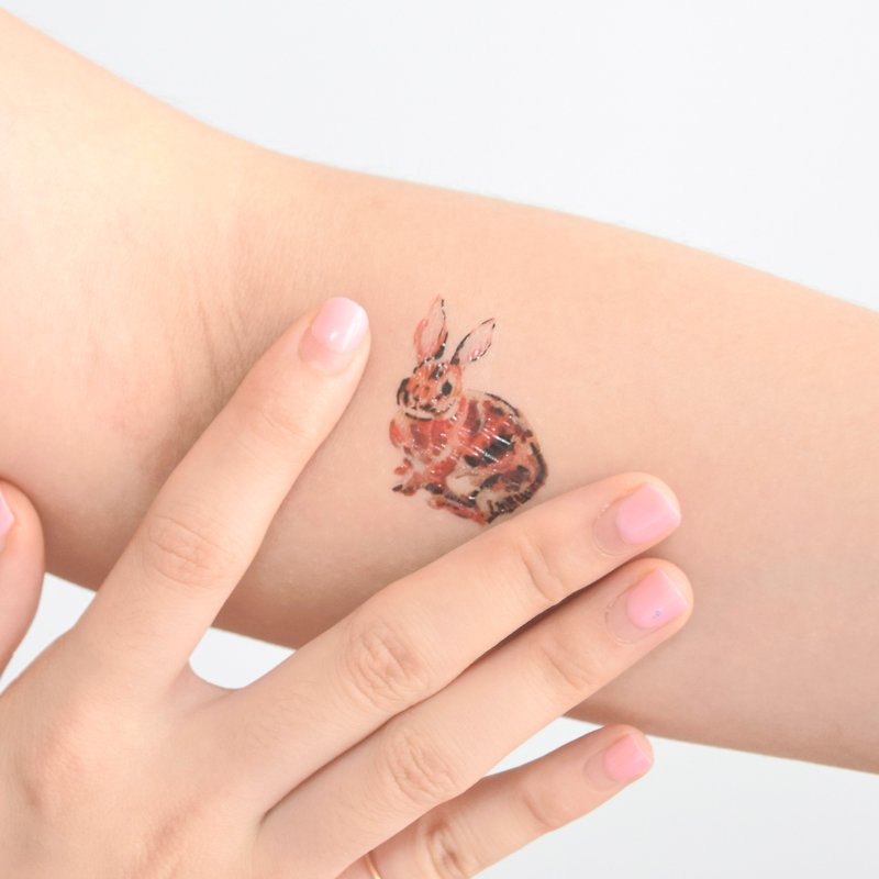 Rabbit temporary tattoo buy 3 get 1 Floral tattoo party wedding decoration gift - Temporary Tattoos - Paper Multicolor