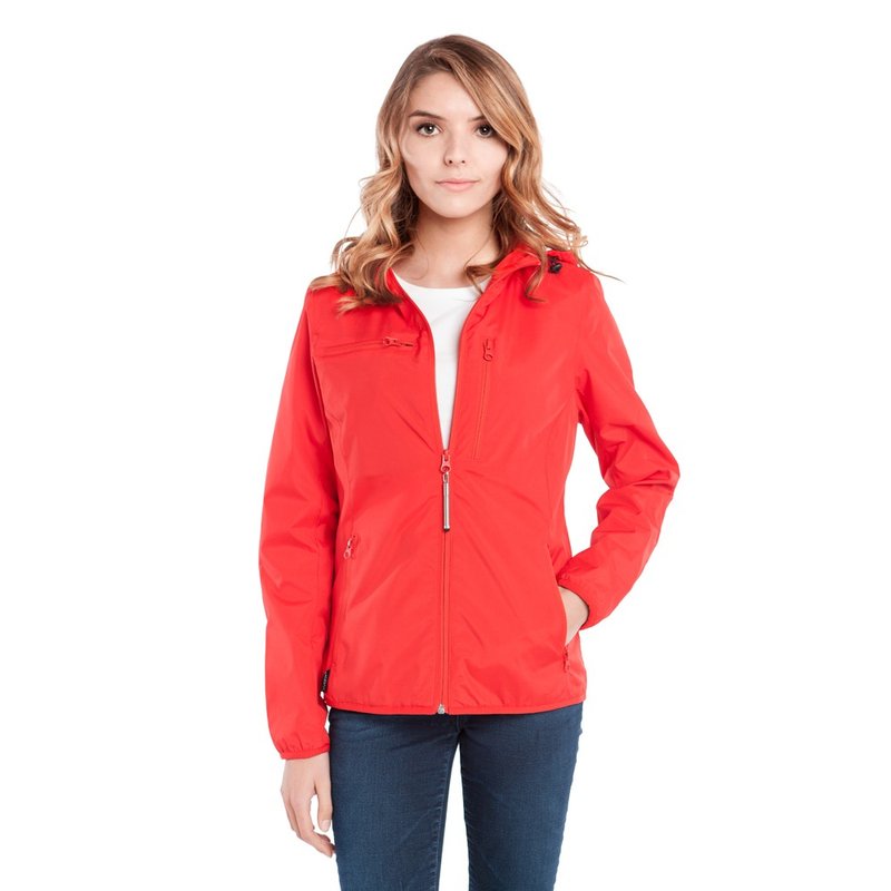 BAUBAX WINDBREAKER Multifunctional Windproof Jacket (Women)-Red - เสื้อสูท/เสื้อคลุมยาว - วัสดุกันนำ้ สีแดง