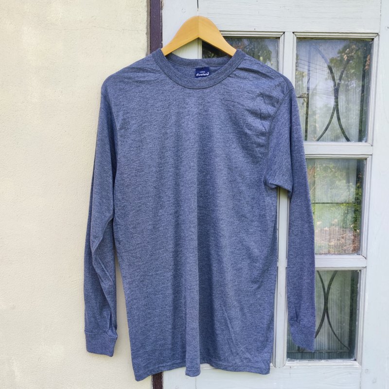 Vintage 70s Duofold Thermal Long John Shirt Navy Blue - Men's T-Shirts & Tops - Cotton & Hemp Blue