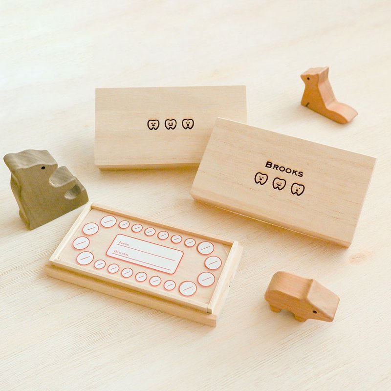 【cott organics】baby tooth commemorative storage box (name can be engraved) - Other - Wood Multicolor