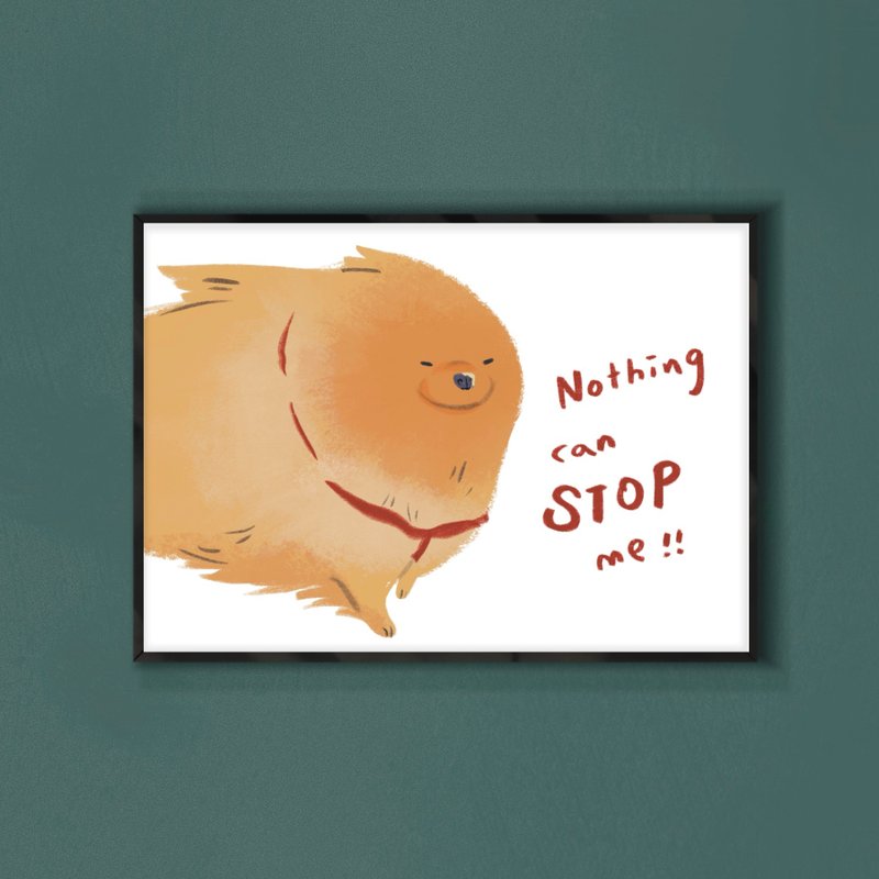 Nothing Can Stop Me / A4 Poster / Postcard - โปสเตอร์ - ผ้าฝ้าย/ผ้าลินิน สีส้ม