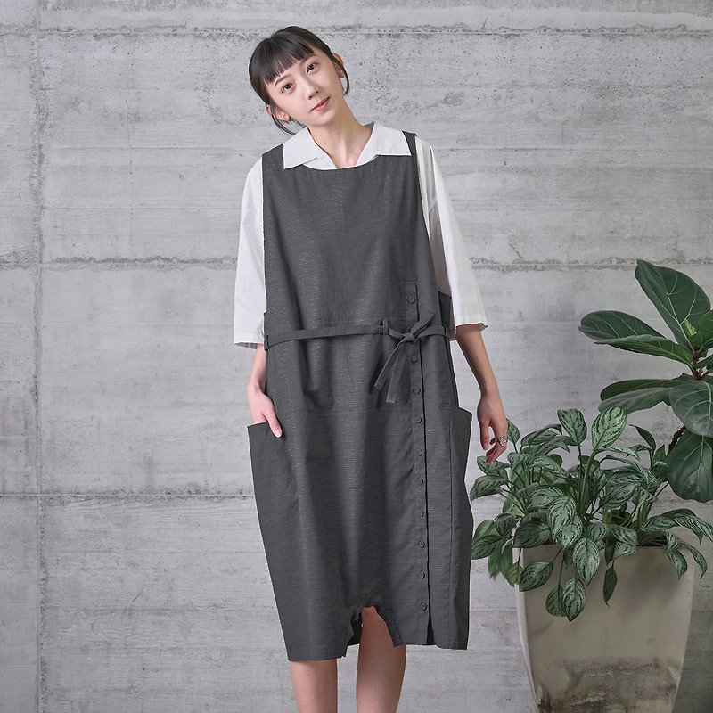 Self-adjustable vest dress - One Piece Dresses - Cotton & Hemp Gray