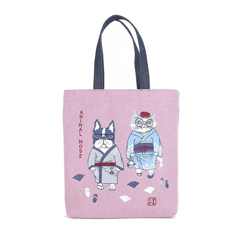 Kusuguru Japan clutch bag Japanese style and handle magazine bag - ANIMAL MODE - pink - Handbags & Totes - Other Man-Made Fibers Pink