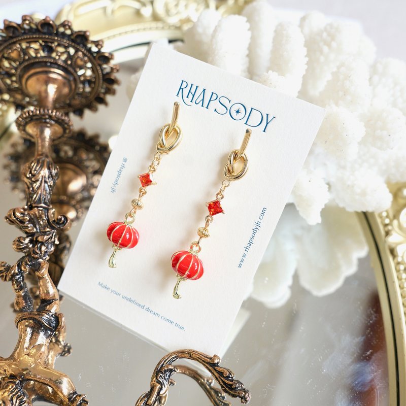 Amphibole Lantern Earrings - ต่างหู - เงิน 