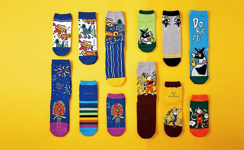 快樂襪 繽紛動物款- 全品項 - 襪子 - 環保材質 多色