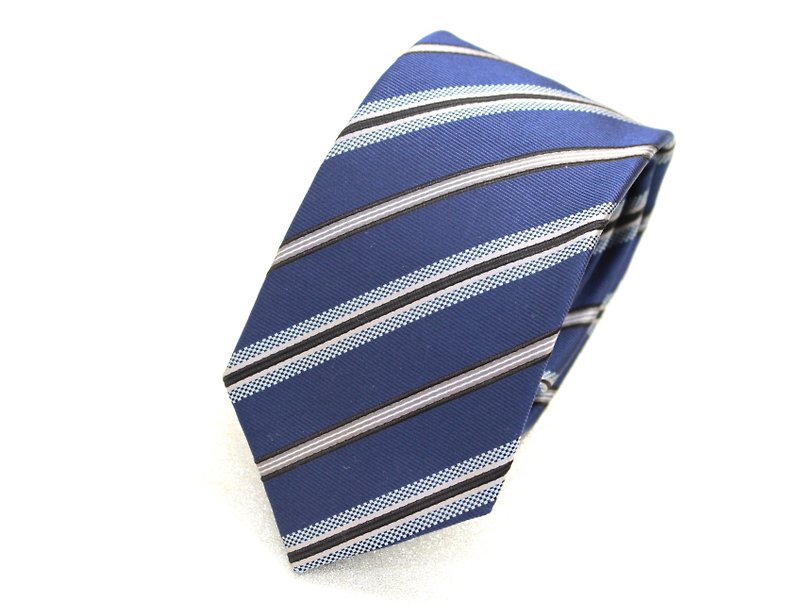 トラディショナルストライプ　ネイビー - 領帶/領帶夾 - 絲．絹 