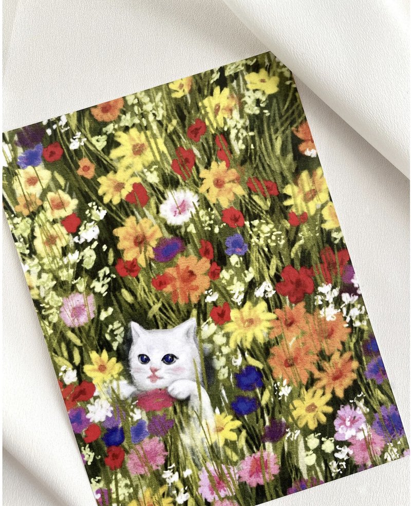 (GRIT) In a flower garden postcard - 卡片/明信片 - 紙 