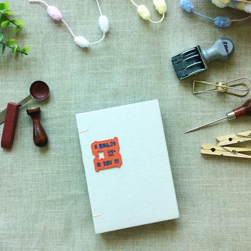 Malaysia Series White Bread Label Handmade Hand stitched hand book - Notebooks & Journals - Paper 