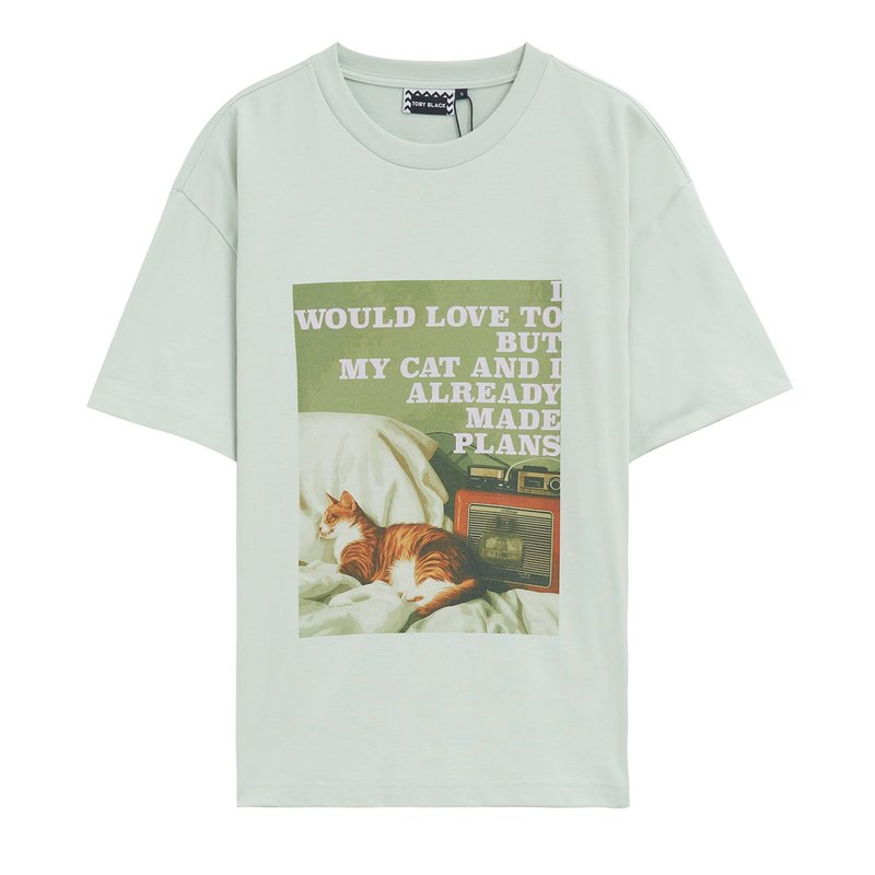HAVE PLAN 中性寛版T-Shirt by Toby Black - 帽T/大學T - 棉．麻 白色