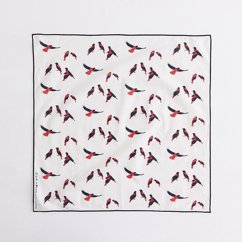 Cloth towel/ Crested Oriole/Classic red and black - Handkerchiefs & Pocket Squares - Cotton & Hemp 
