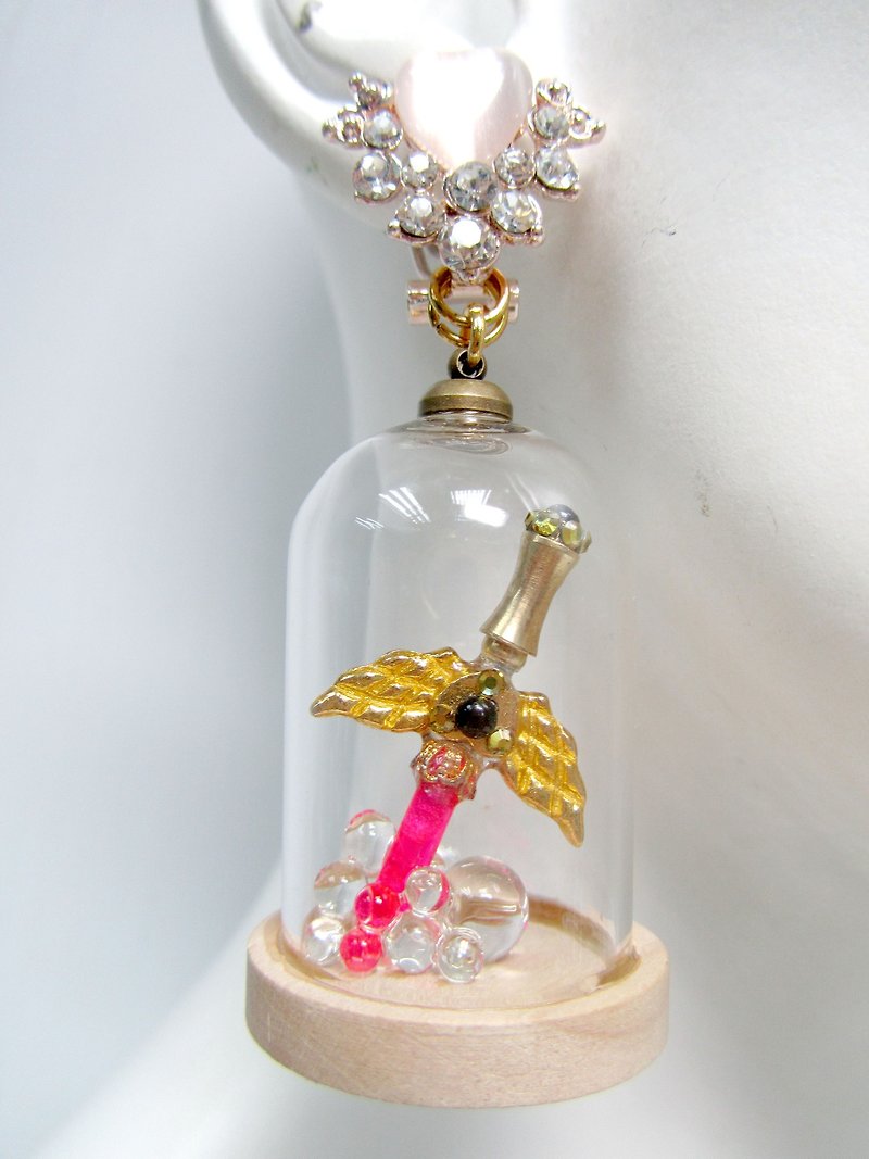 TIMBEE LO Golden Brave Sword Glass Bottle Earrings can be ordered in other details - ต่างหู - แก้ว สีทอง