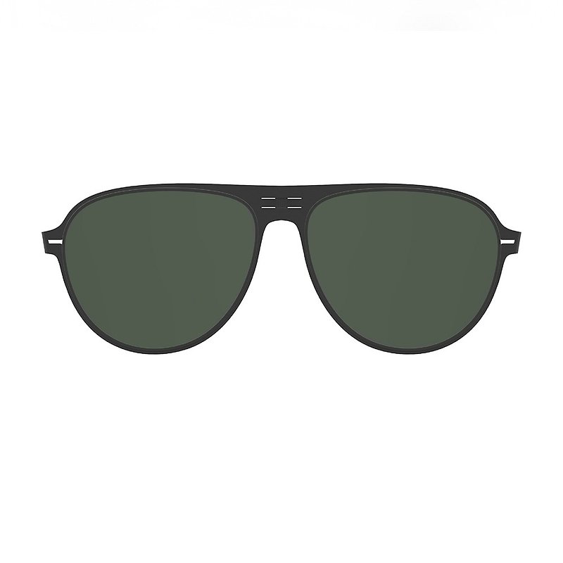 ROAV - DIXON / 黑色框 / 深綠色墨片 - 太陽眼鏡/墨鏡 - 不鏽鋼 黑色