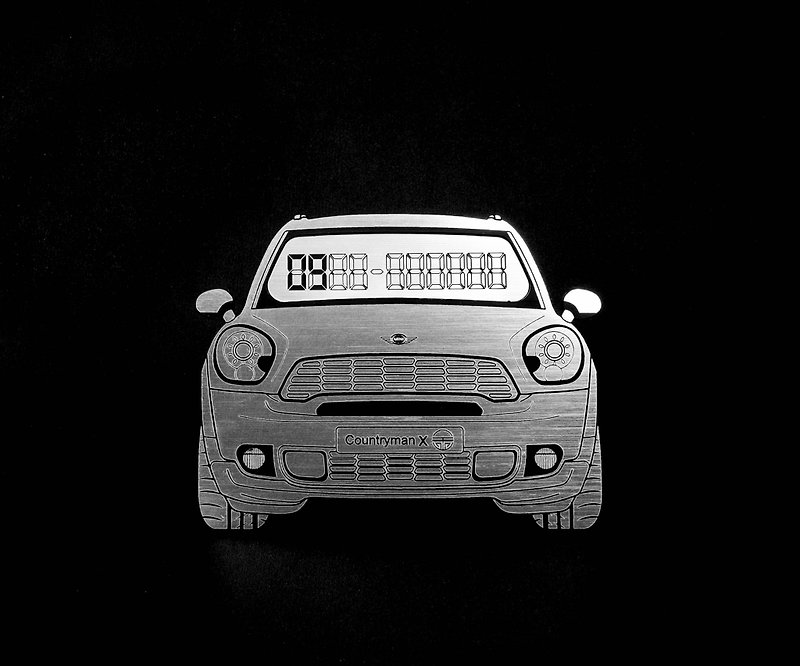 [MINI COUNTRYMAN] Exclusive Hairline Temporary Parking Number Card - Other - Other Materials Silver